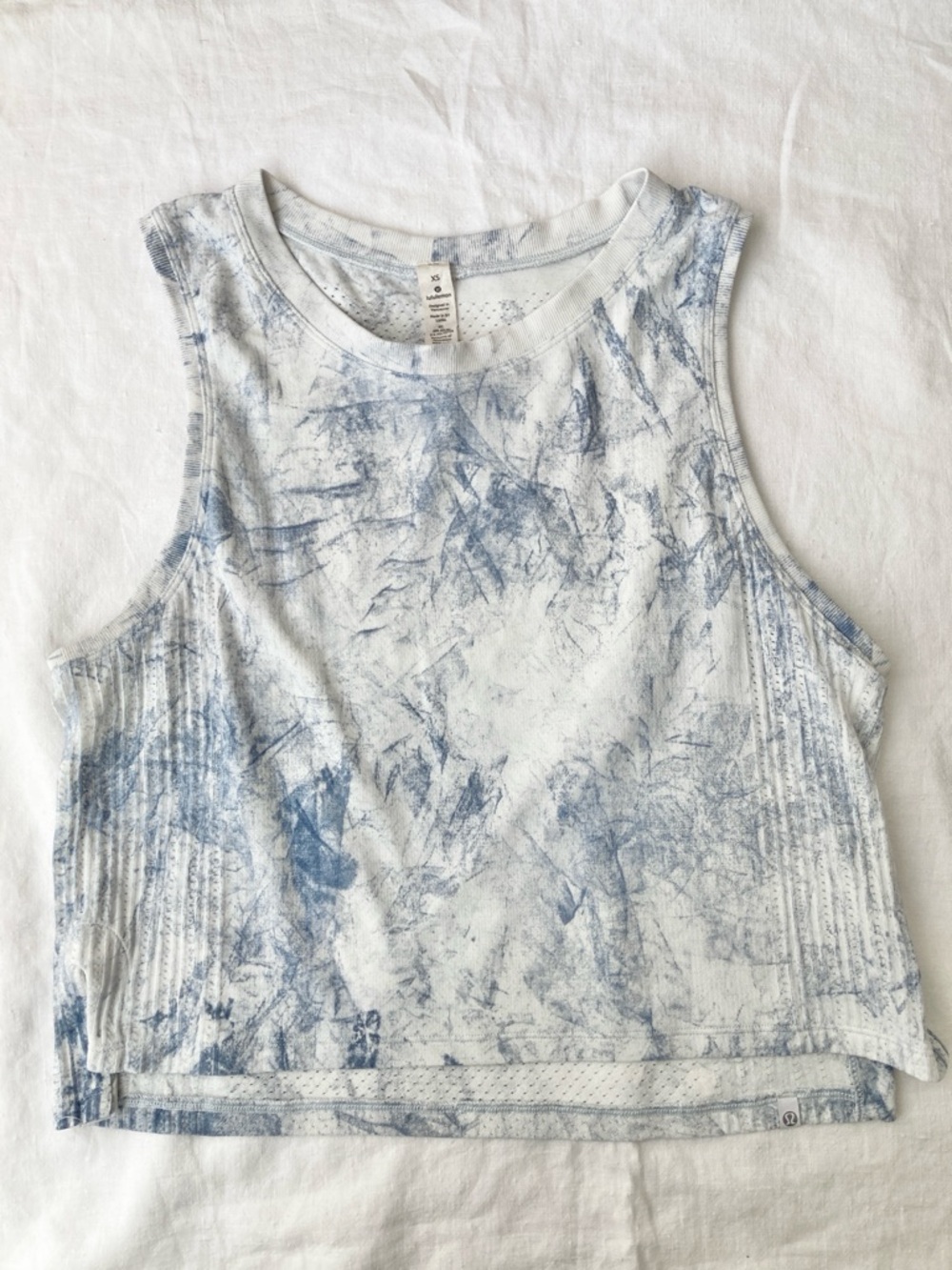 Lululemon XS Train To Be Tank Top White Luna Tie Dye Women Activewear Workout